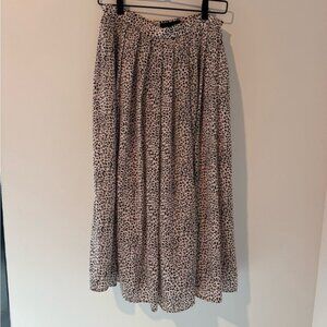 Who What Wear Pleated Midi Skirt | Pink Leopard Print | Size 8